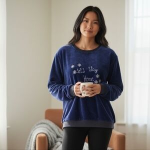 DOFI Cozy Blue Velvet Sweatshirt